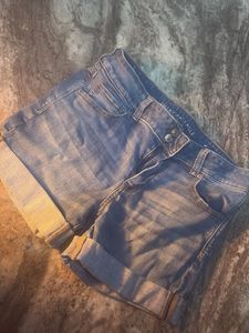 American Eagle Denim Roll Cuff Shorts