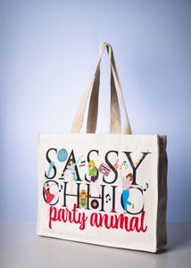 Hand-drawn thick cotton canvas tote bag