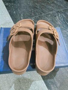 Comfortable Tan Slides