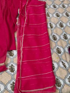 Embroidered hot pink Kurta Set