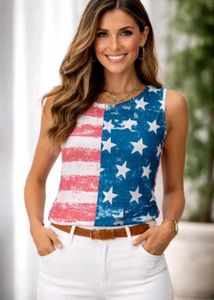 Patriotic American Flag Tank Top