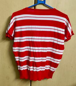 Red &amp; White Striped Top