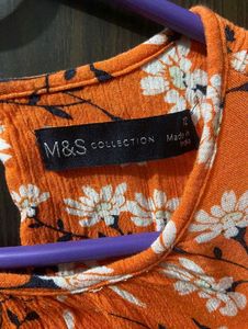 M&amp;S Floral Ruffle Long Sleeve Top