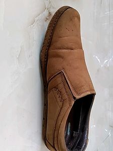 Men's Brown Leather Slip-On Shoes