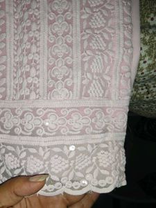 Pink Chikankari Kurta with dupatta and plazo