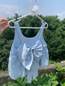 Baby Blue Ruffled Crop Top