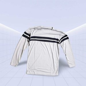 Men's Grey Striped Long Sleeve T-Shirt