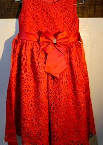 Festive Red Dress with Bow