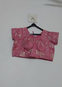 Pink Sequined Ethnic Blouse