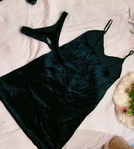 Velvet Chemise and Thong Set