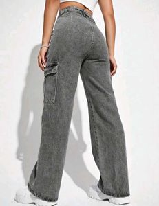 Women's Grey Cargo Jeans