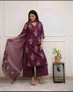 Kurta , Plazzo &amp; Dupatta Set M Size