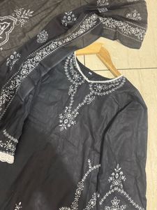 Elegant Black Kurta with Dupatta