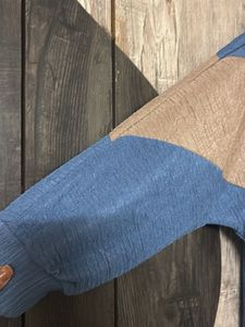 Blue &amp; Tan Chevron Two-Piece Set