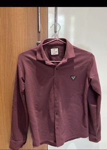 Shirt Stylish Maroon Textured