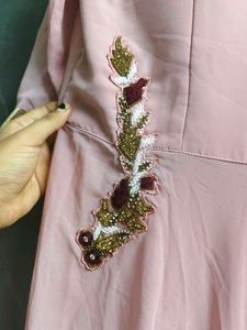 Elegant Pink Embroidered indo-western