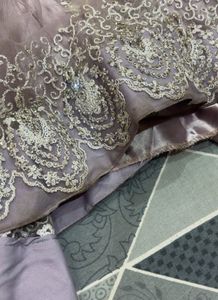 Lilac Embroidered indowestern dress