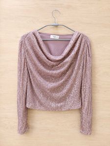 Kazo cowl neck sequin top