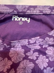 Purple Floral Print Top