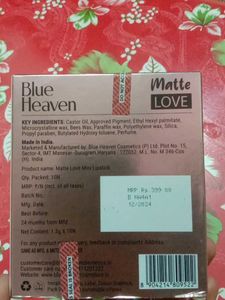 Blue Heaven Matte Love Mini Lipstick Set