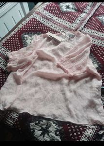 Sheer Lace Puff Sleeve Top
