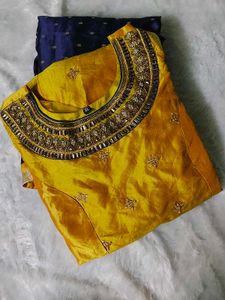 Exquisite Embellished Yellow Kurti and salwar