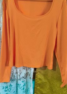 Orange Long Sleeve Top
