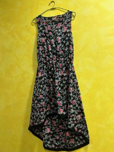 floral high low cut dress