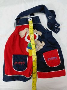 Puppy Embroidered Overalls