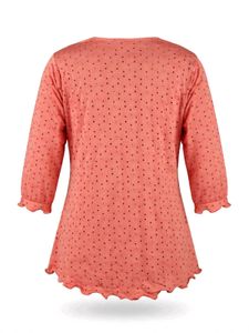 Peach Schiffli Eyelet Shrug Navy Top