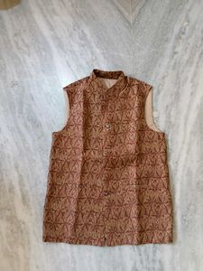 Men's Nehru Jacket - Brown Print
