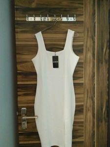 Chic Square Neck Sleeveless White Mini Dress