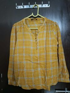 Mustard Plaid Top