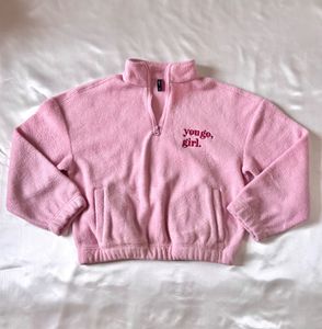 Cute Pink Fleece/Teddy Pullover Sweatshirt