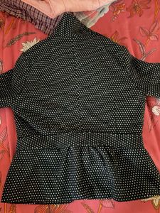 Chic Polka Dot Jacket with Belt