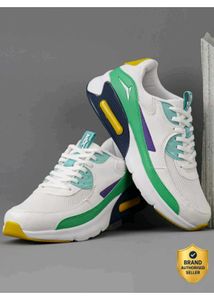Stylish White & Green Sneakers