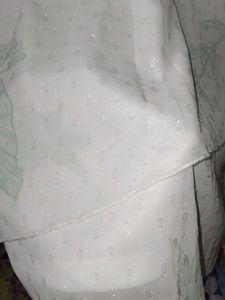 Elegant White &amp; Green Dress