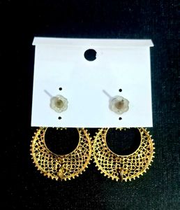 Gold Oxidized Earrings