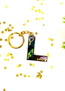 Glitter Letter L Keychain