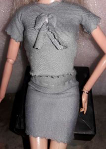 Grey Bow Detail Knit Top Barbie doll