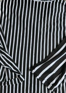 Classic Black &amp; White Striped Kurta