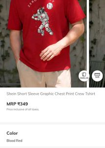 Shein Short Sleeve Graphic Chest Print Crew Tshirt