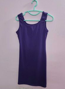 Solid Purple Sleeveless Dress