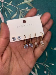 American Diamond &amp; Antitarnished Earring Set