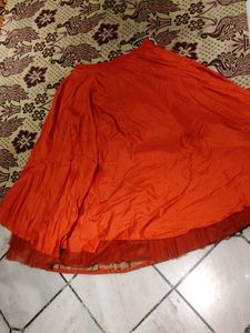 Flairy Red Lehanga With Heavy Cancan N Canvas