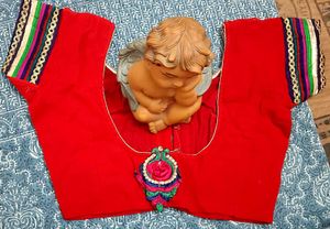 Vibrant Purple &amp; Red Indian Saree