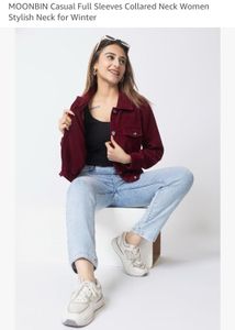 Maroon Corduroy Cropped Jacket newwdtag