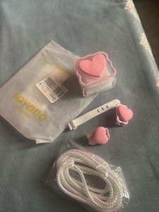 brand new Cute Pink Heart Hair Clip Set