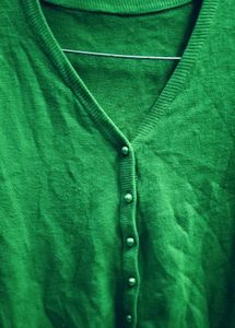 Green Knit cardigan Sweater