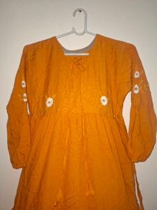 Mustard yellow Hand Embroidered Gown🤎